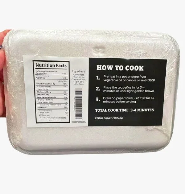 Tequeños venezolanos congelados, dedos de queso latino (caja 56 unidades)