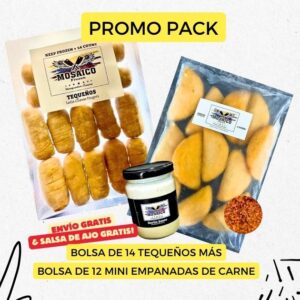 promo pack of tequeños with mini meat empanadas