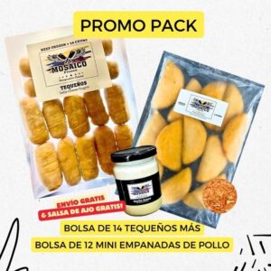 promo pack of tequeños with mini chicken empanadas