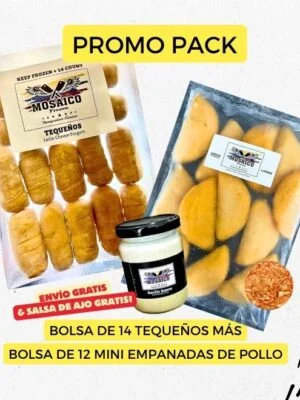 promo pack of tequeños with mini chicken empanadas