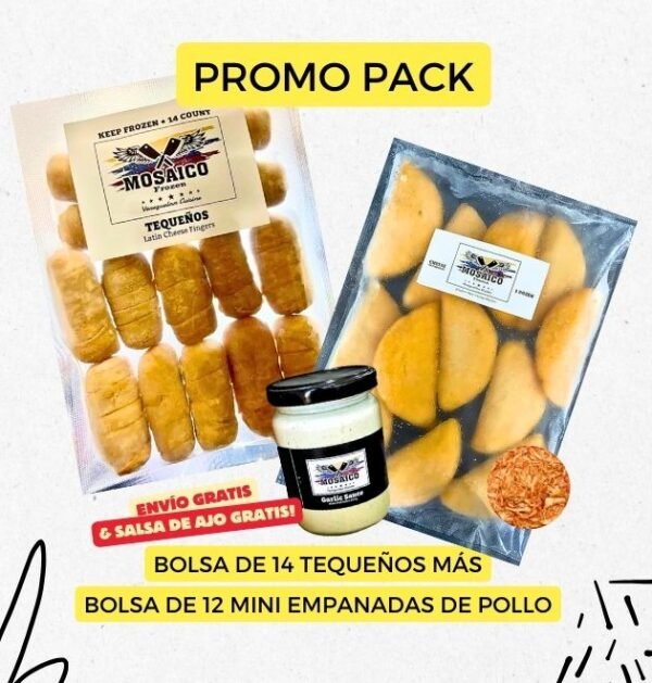 promo pack de tequeños con mini empanadas de pollo